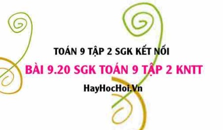 Bài 9.20 SGK Toán 9 tập 2 Kết nối tri thức